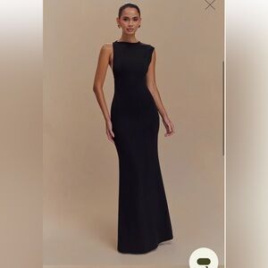 Katerina Scuba Jersey Cut Out Maxi Dress - Black
